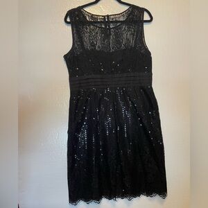 TAHARI Arthur Levine Petite Evening Dress 12P Black VINTAGE